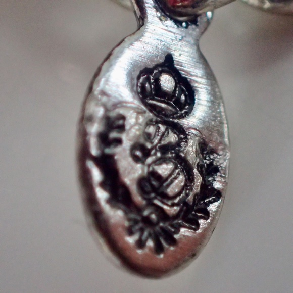 Vtg Black Leather Rhinestone Wide Silver Tone Necklace Bracelet Matching Set - Picture 8 of 12